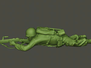 american soldier ww2 shoot lying down a3 3D Print Model