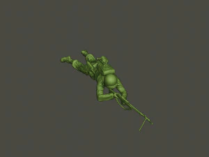 american soldier ww2 shoot lying down a3 3D Print Model