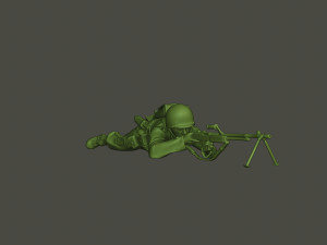 american soldier ww2 shoot lying down a3 Modèles 3D en vedette