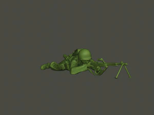 american soldier ww2 shoot lying down a3 3D Print Model