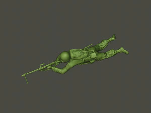 american soldier ww2 shoot lying down a3 3D Print Model