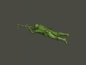 american soldier ww2 shoot lying down a3 Modèles 3D en vedette