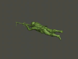 american soldier ww2 shoot lying down a3 3D Print Model