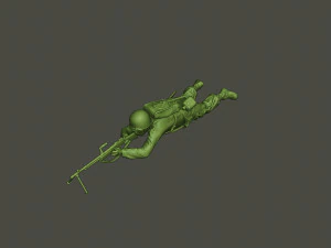 american soldier ww2 shoot lying down a3 3D Print Model
