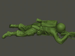 american soldier ww2 shoot lying down a3 Modèles 3D en vedette