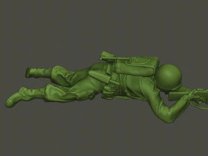 american soldier ww2 shoot lying down a3 3D Print Model