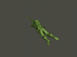 american soldier ww2 shoot lying down a3 Modèles 3D en vedette