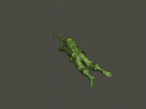 american soldier ww2 shoot lying down a3 3D Print Model