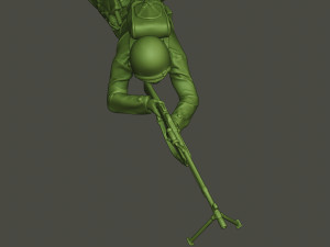 american soldier ww2 shoot lying down a3 Modèles 3D en vedette