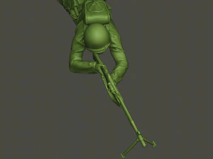 american soldier ww2 shoot lying down a3 3D Print Model