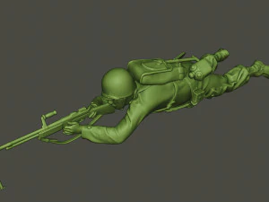 american soldier ww2 shoot lying down a3 3D Print Model