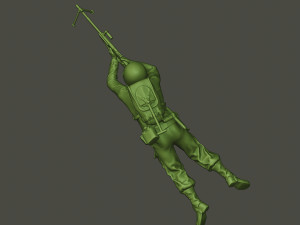 american soldier ww2 shoot lying down a3 Modèles 3D en vedette