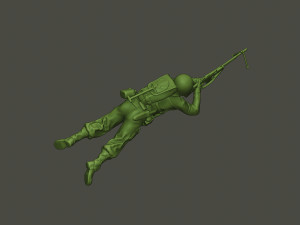 american soldier ww2 shoot lying down a3 Modèles 3D en vedette