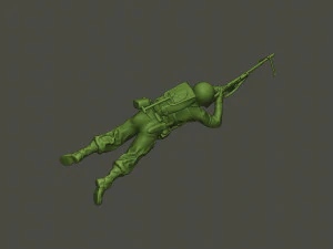 american soldier ww2 shoot lying down a3 3D Print Model