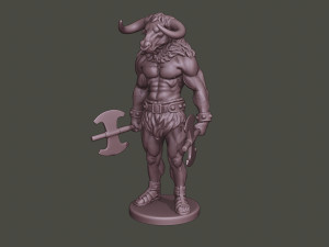 minotaur warrior stand3 two axes 3D Print Model