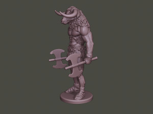 minotaur warrior stand3 two axes 3D Print Model