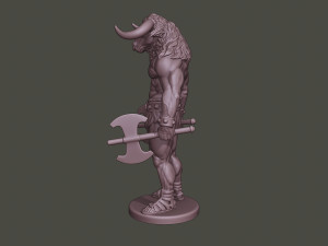 minotaur warrior stand3 two axes 3D Print Model