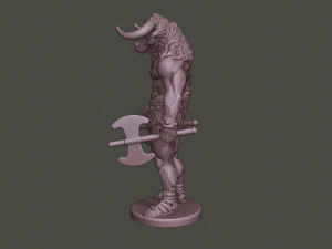 minotaur warrior stand3 two axes 3D Print Model