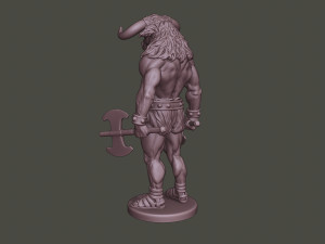 minotaur warrior stand3 two axes 3D Print Model