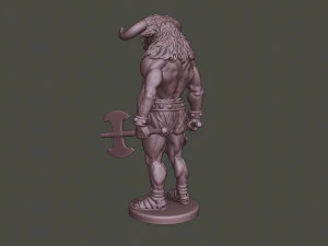 minotaur warrior stand3 two axes 3D Print Model