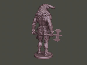 minotaur warrior stand3 two axes 3D Print Model