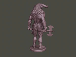 minotaur warrior stand3 two axes 3D Print Model