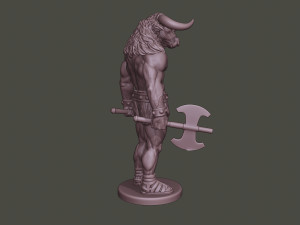 minotaur warrior stand3 two axes 3D Print Model