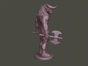 minotaur warrior stand3 two axes 3D Print Model