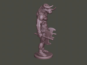 minotaur warrior stand3 two axes 3D Print Model