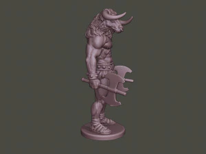 minotaur warrior stand3 two axes 3D Print Model