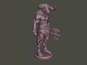 minotaur warrior stand3 two axes 3D Print Model