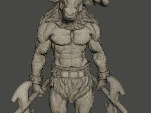 minotaur warrior stand3 two axes 3D Print Model