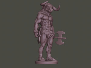 minotaur warrior stand3 two axes 3D Print Model