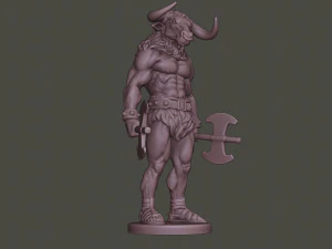 minotaur warrior stand3 two axes 3D Print Model
