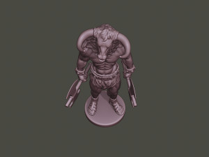 minotaur warrior stand3 two axes 3D Print Model