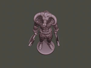 minotaur warrior stand3 two axes 3D Print Model