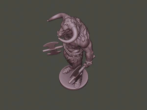 minotaur warrior stand3 two axes 3D Print Model