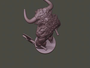 minotaur warrior stand3 two axes 3D Print Model