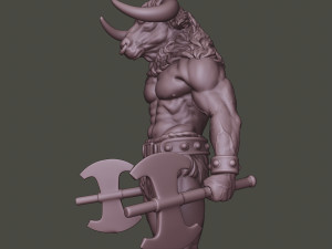 minotaur warrior stand3 two axes 3D Print Model