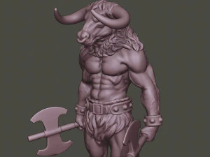 minotaur warrior stand3 two axes 3D Print Model