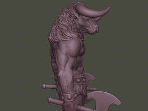 minotaur warrior stand3 two axes 3D Print Model