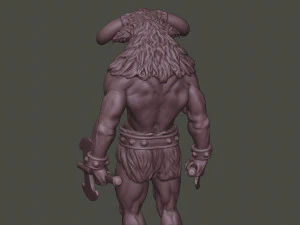 minotaur warrior stand3 two axes 3D Print Model