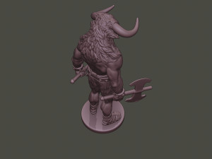 minotaur warrior stand3 two axes 3D Print Model