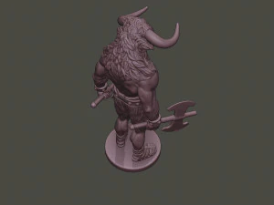 minotaur warrior stand3 two axes 3D Print Model