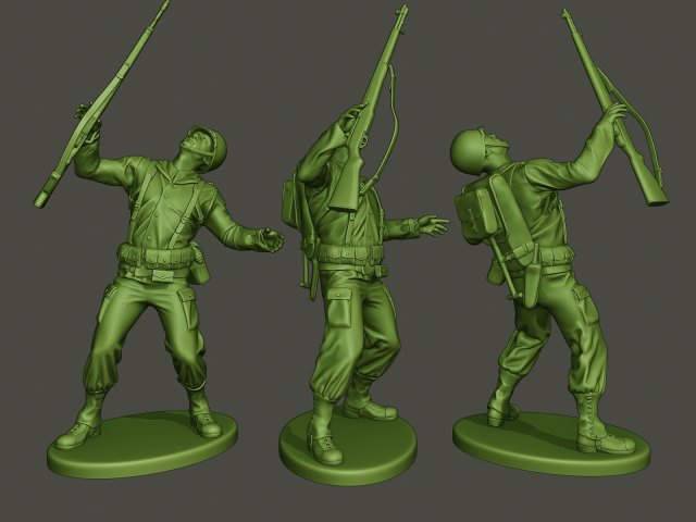 american soldier ww2 shooted a1 Modello di stampa 3D .c4d .max .obj .3ds .fbx .stl .blend 