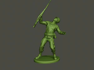 american soldier ww2 shooted a1 3D Print Model