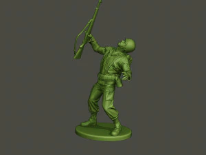 american soldier ww2 shooted a1 3D Print Model