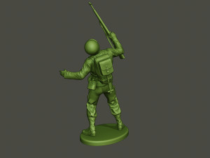 american soldier ww2 shooted a1 Modello di stampa 3D