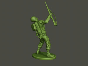 american soldier ww2 shooted a1 Modello di stampa 3D