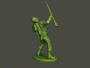 american soldier ww2 shooted a1 3D Print Model